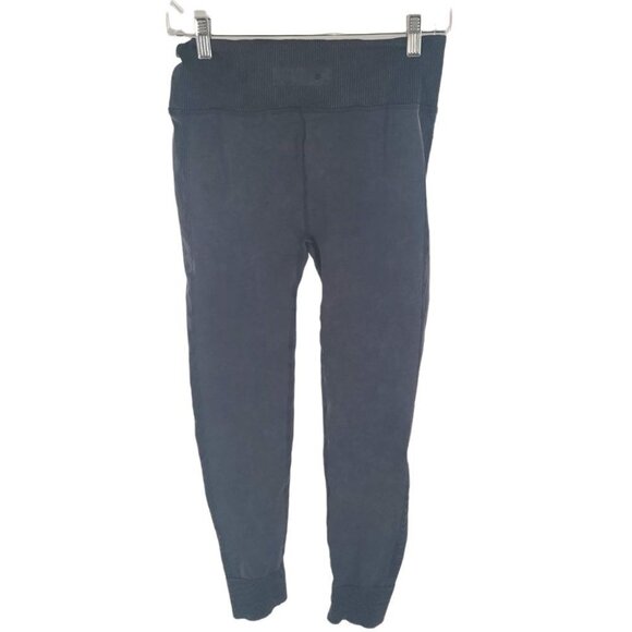 CURVES n COMBATBOOTS Women's Drawstring Elastic Waist Sweatpants Mid Rise DK Blu - Picture 2 of 8